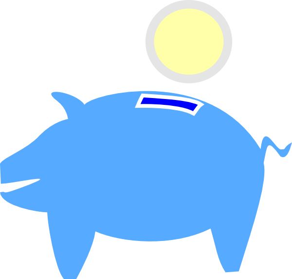 Stylized Blue Piggy Bank Illustration