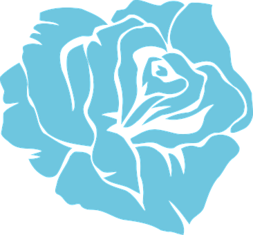 Stylized Blue Rose Graphic