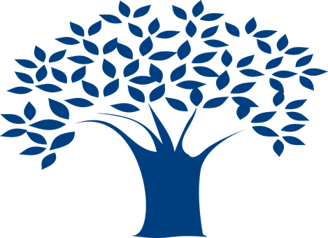 Stylized Blue Tree Graphic