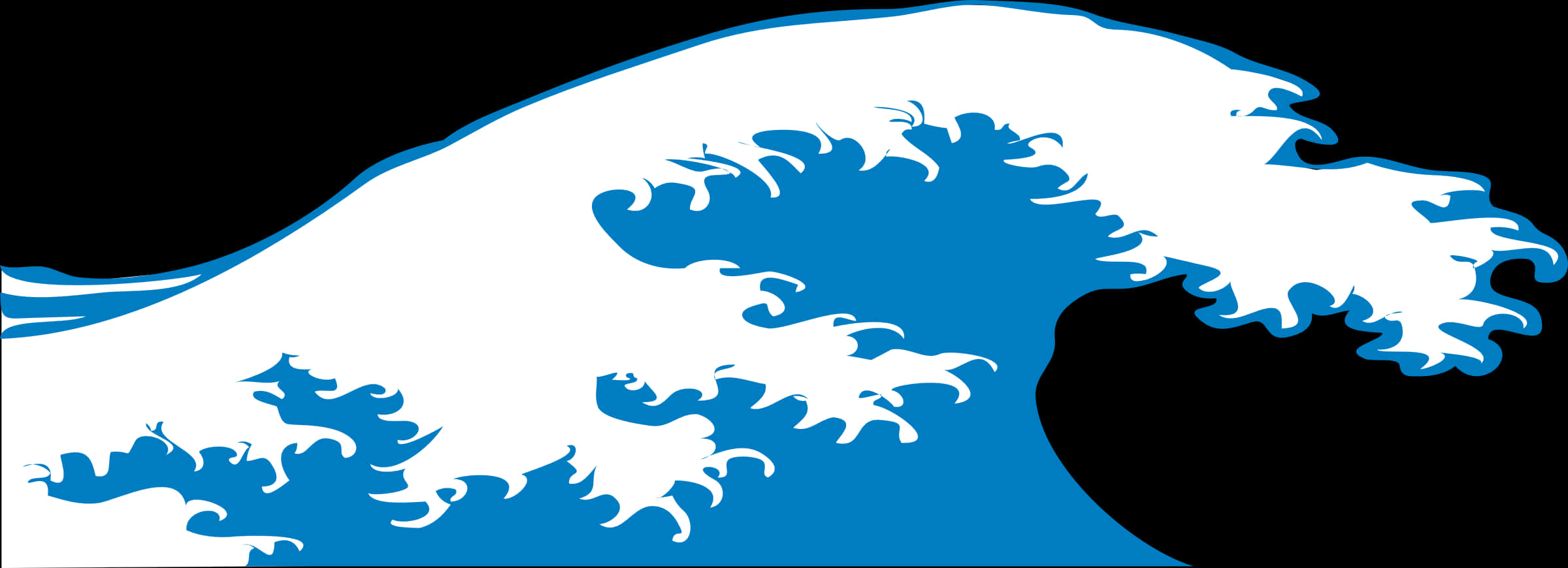 Stylized Blue Wave Graphic