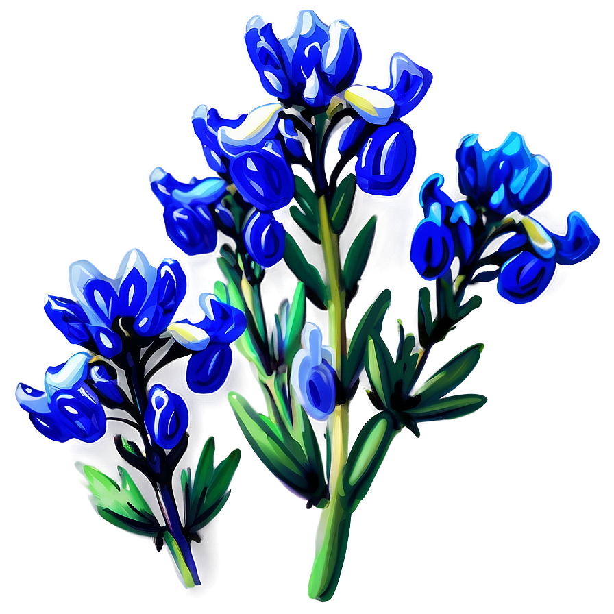 Stylized Bluebonnet Portrait Png Sfp