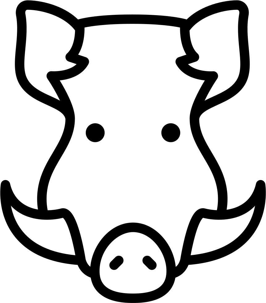 Stylized Boar Outline