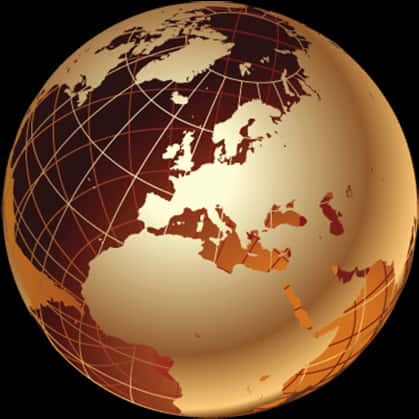 Stylized Bronze Globe Graphic