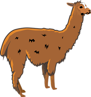 Stylized Brown Llama Illustration