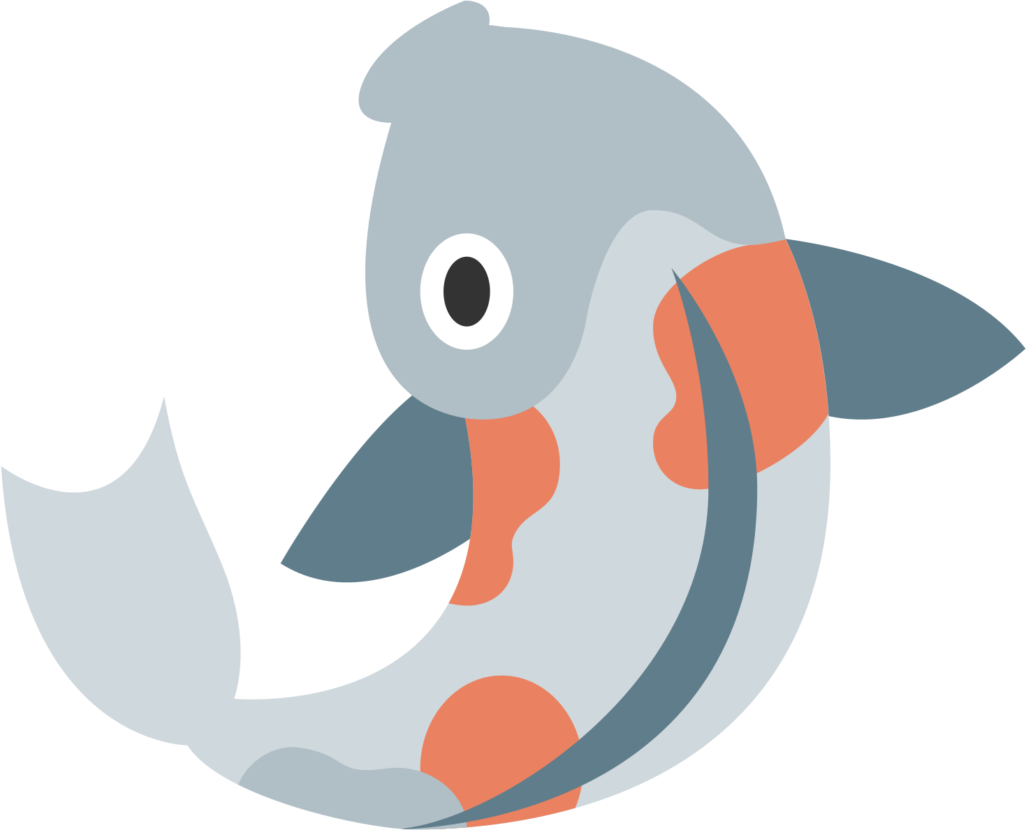 Stylized Cartoon Koi Fish