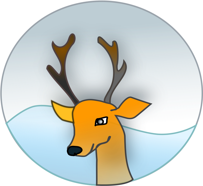 Stylized Cartoon Reindeer Portrait