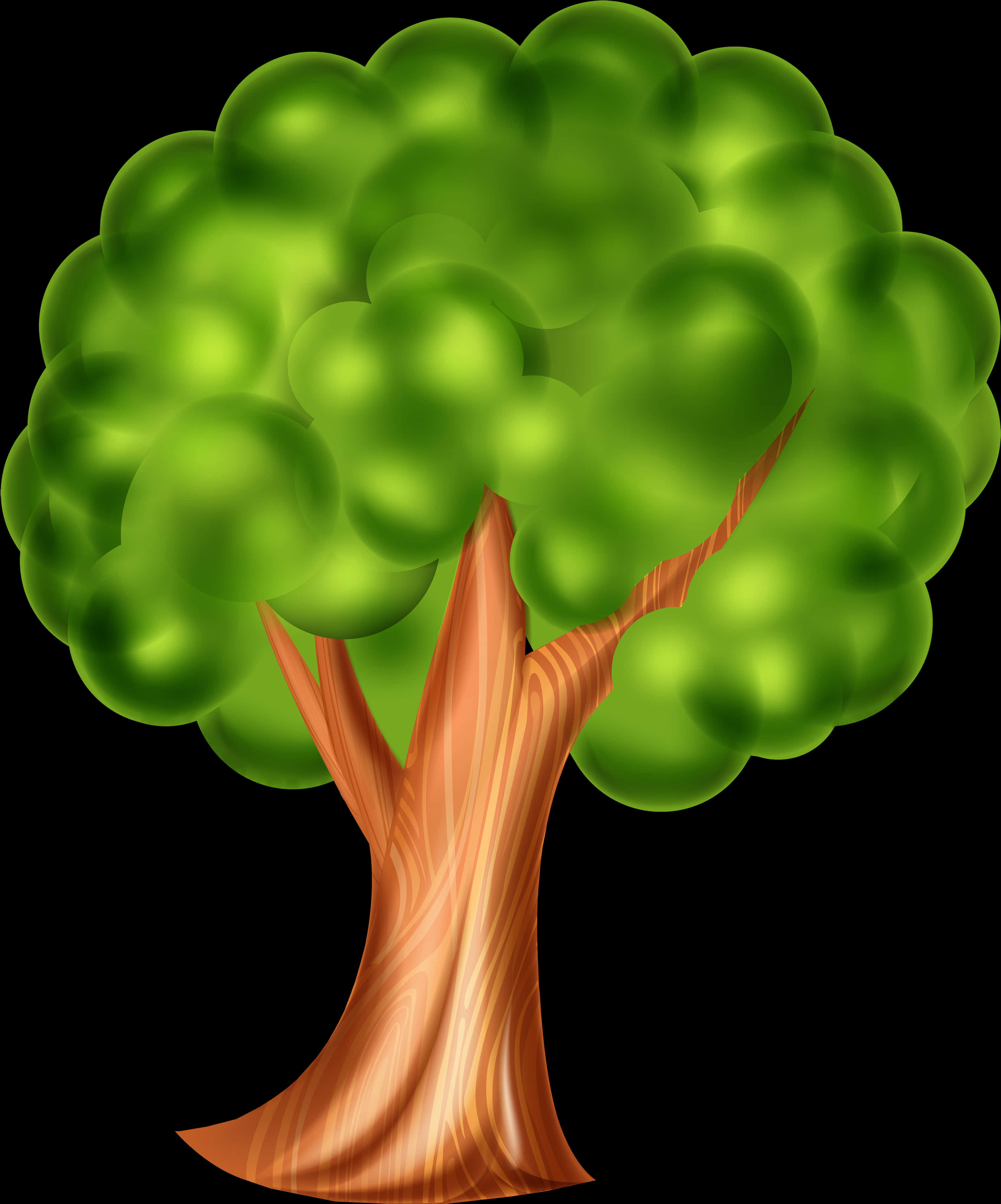 Stylized Cartoon Tree Illustration