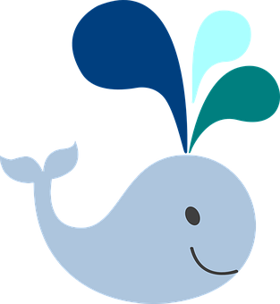 Stylized Cartoon Whale Illustration