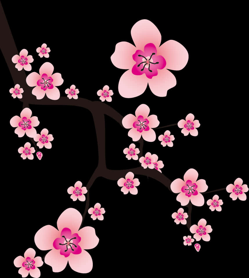 Stylized Cherry Blossoms Artwork