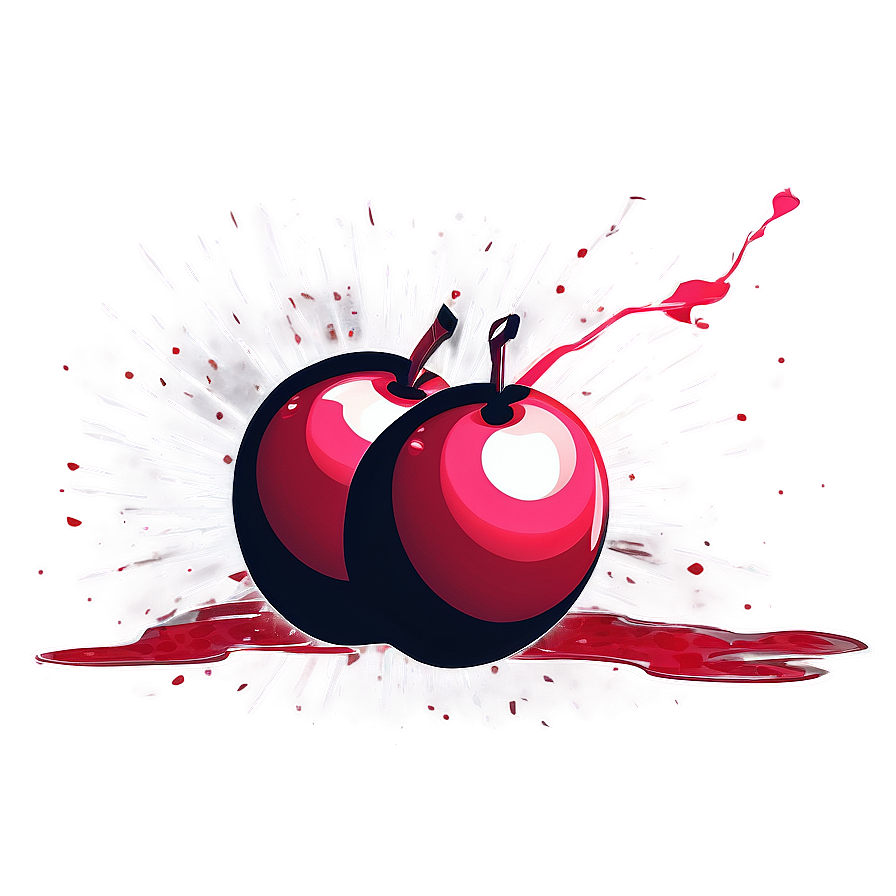 Stylized Cherry Bomb Illustration Png 06282024