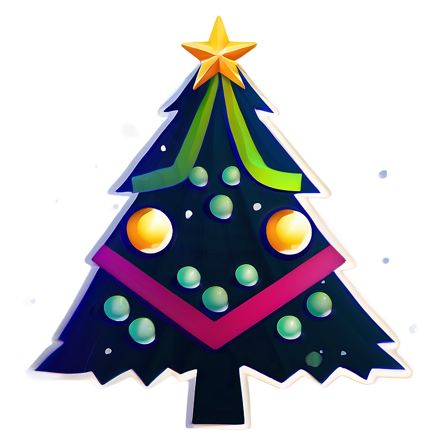 Stylized Christmas Tree Illustration Png Kae96