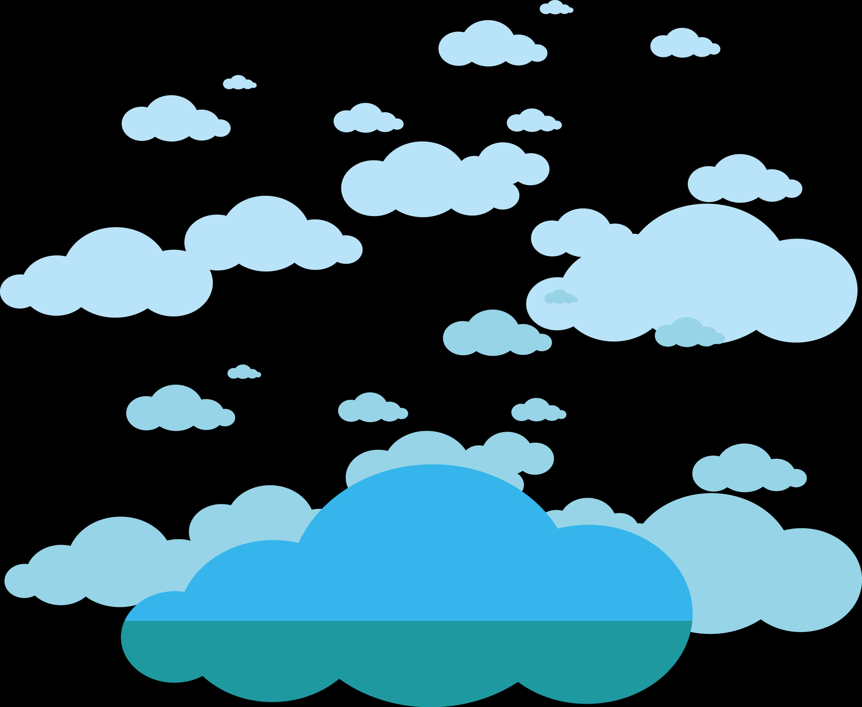 Stylized Cloudson Dark Background