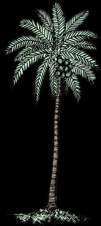 Stylized Coconut Tree Illustration