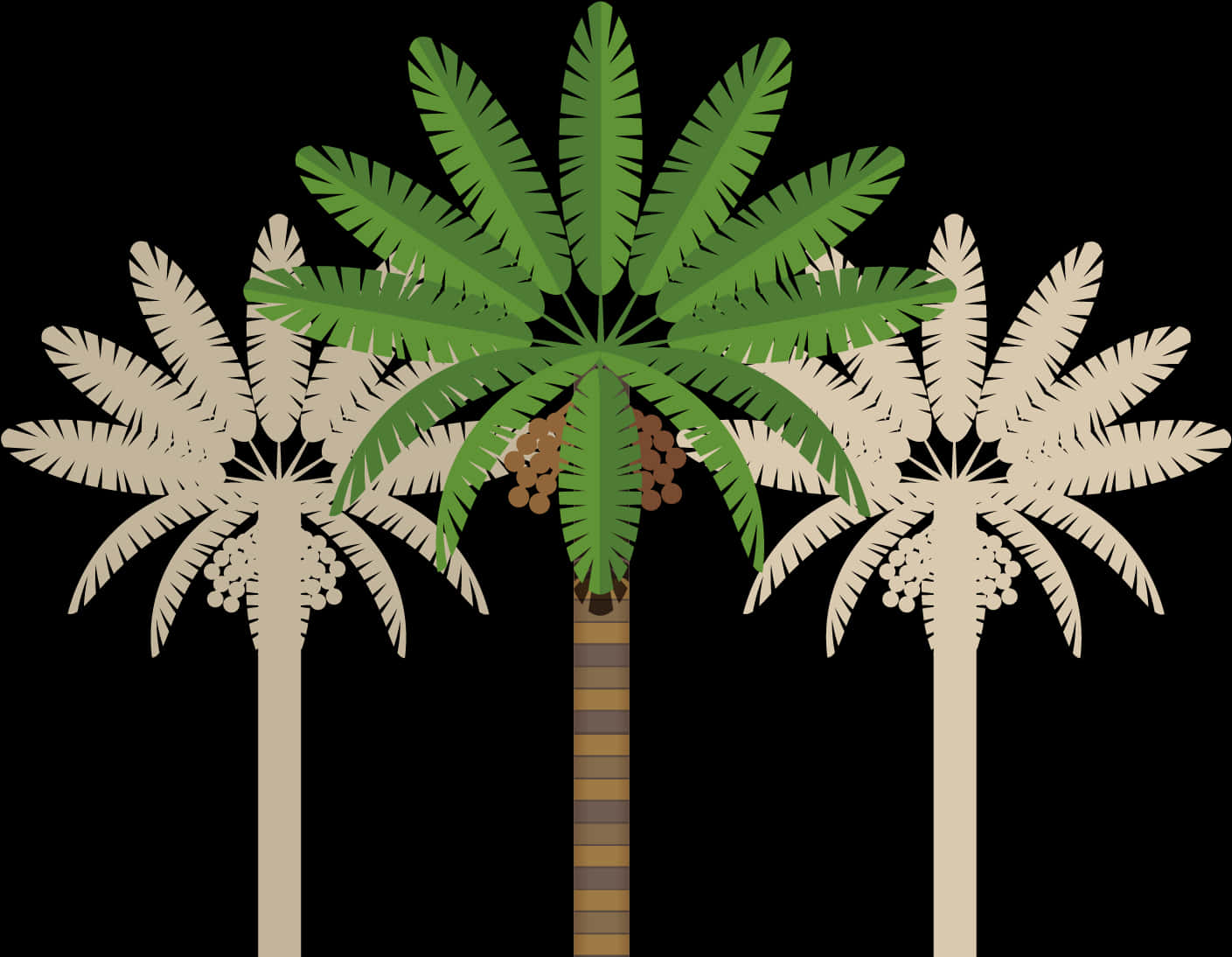 Stylized Coconut Trees Illustration