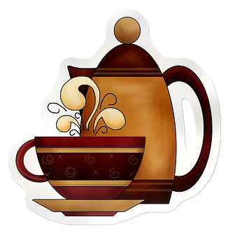 Stylized Coffee Potand Cup Illustration