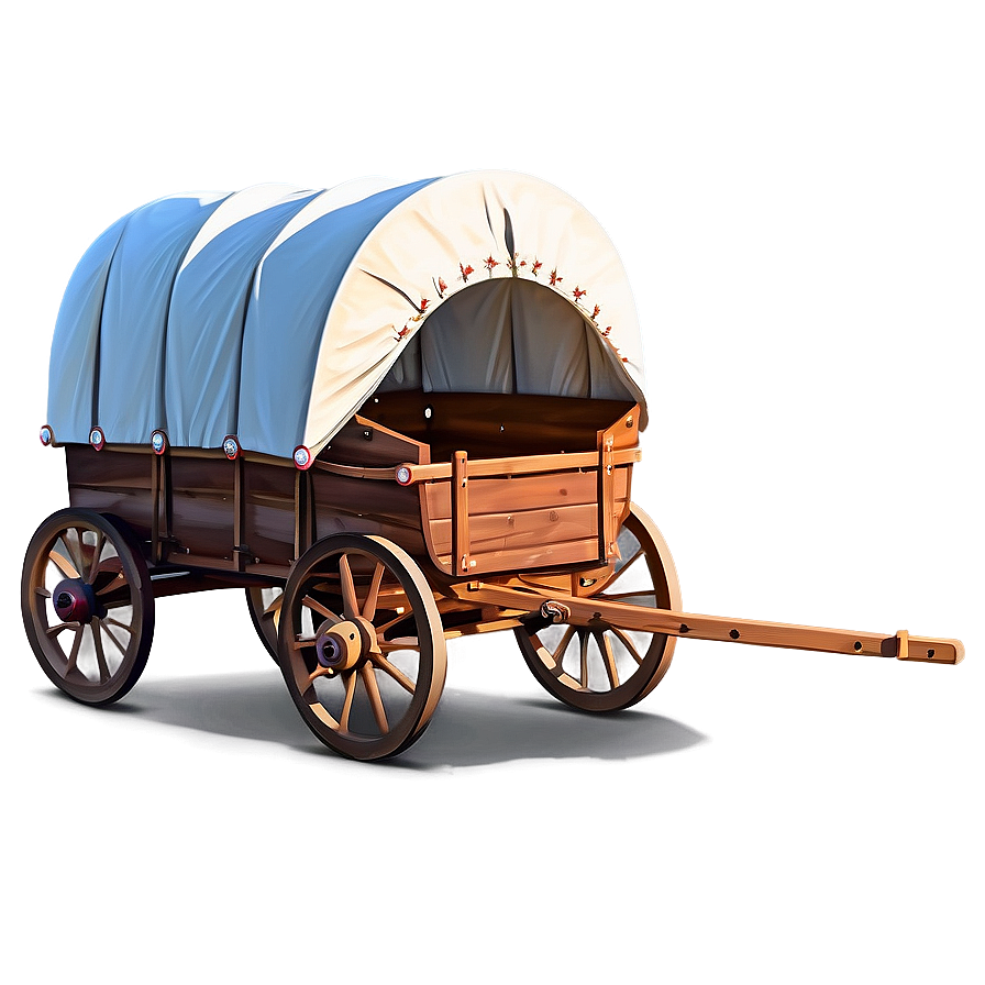 Stylized Covered Wagon Graphic Png 06292024