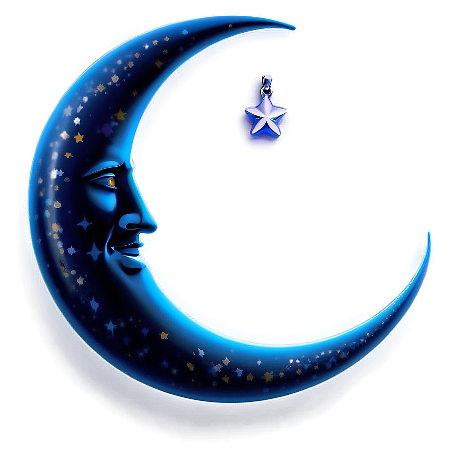 Stylized Crescent Moon Png 05212024