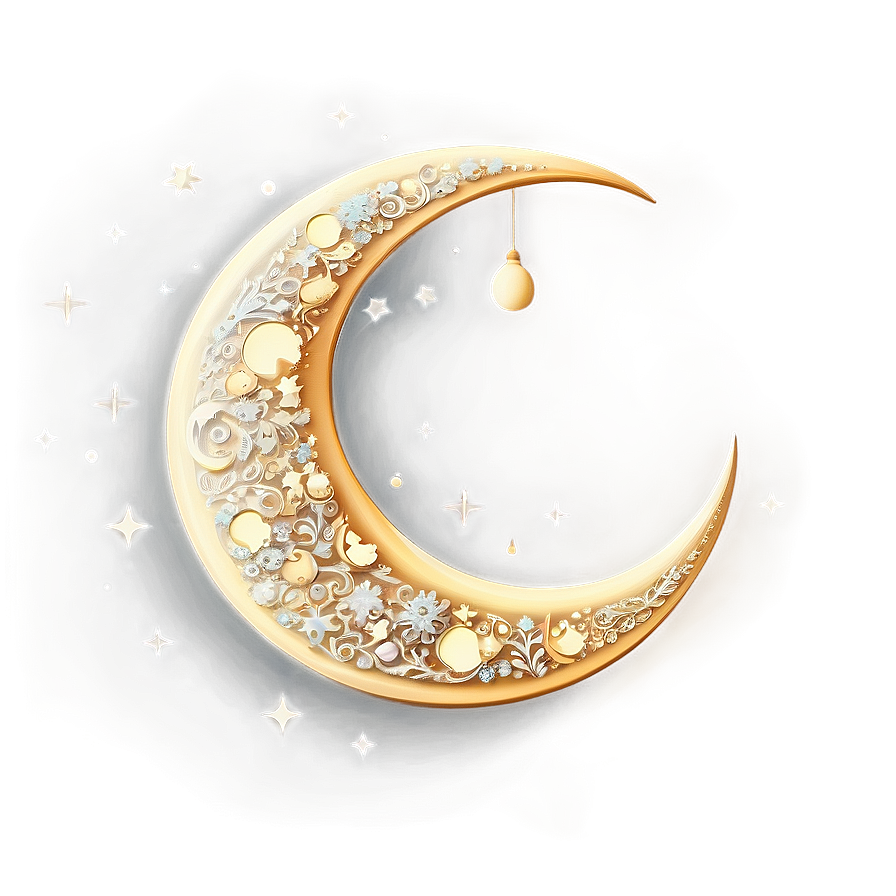 Stylized Crescent Moon Png Kim