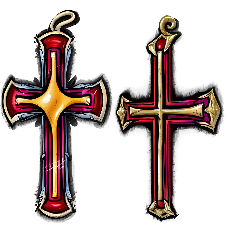 Stylized Cross Drawing Png 20