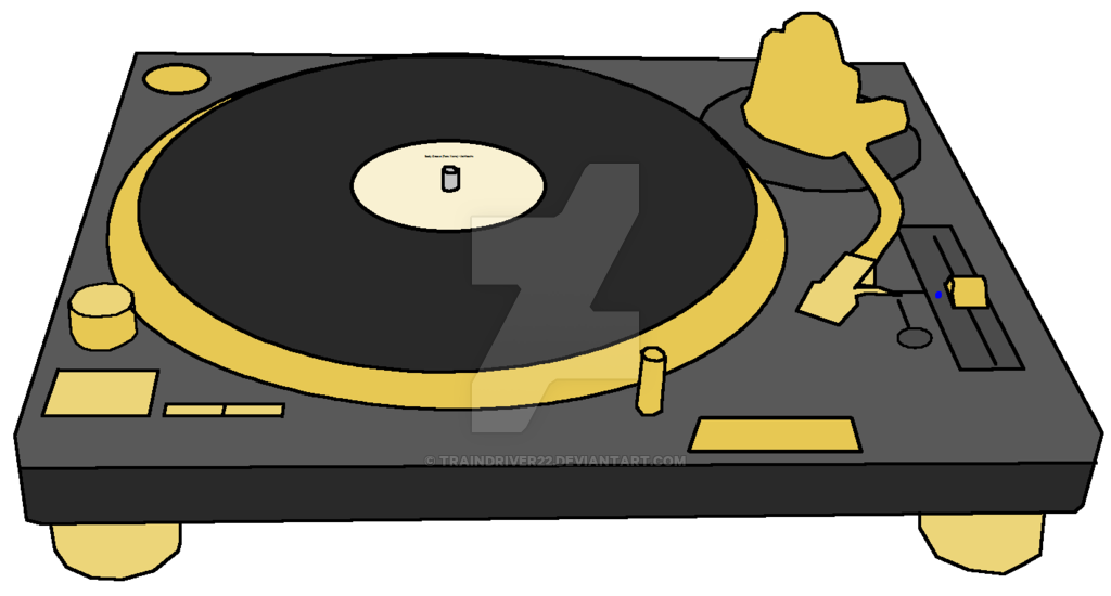 Stylized D J Turntable Illustration