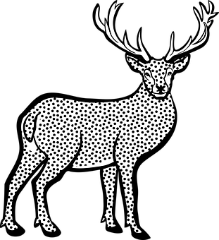 Stylized Deer Graphic Black Background