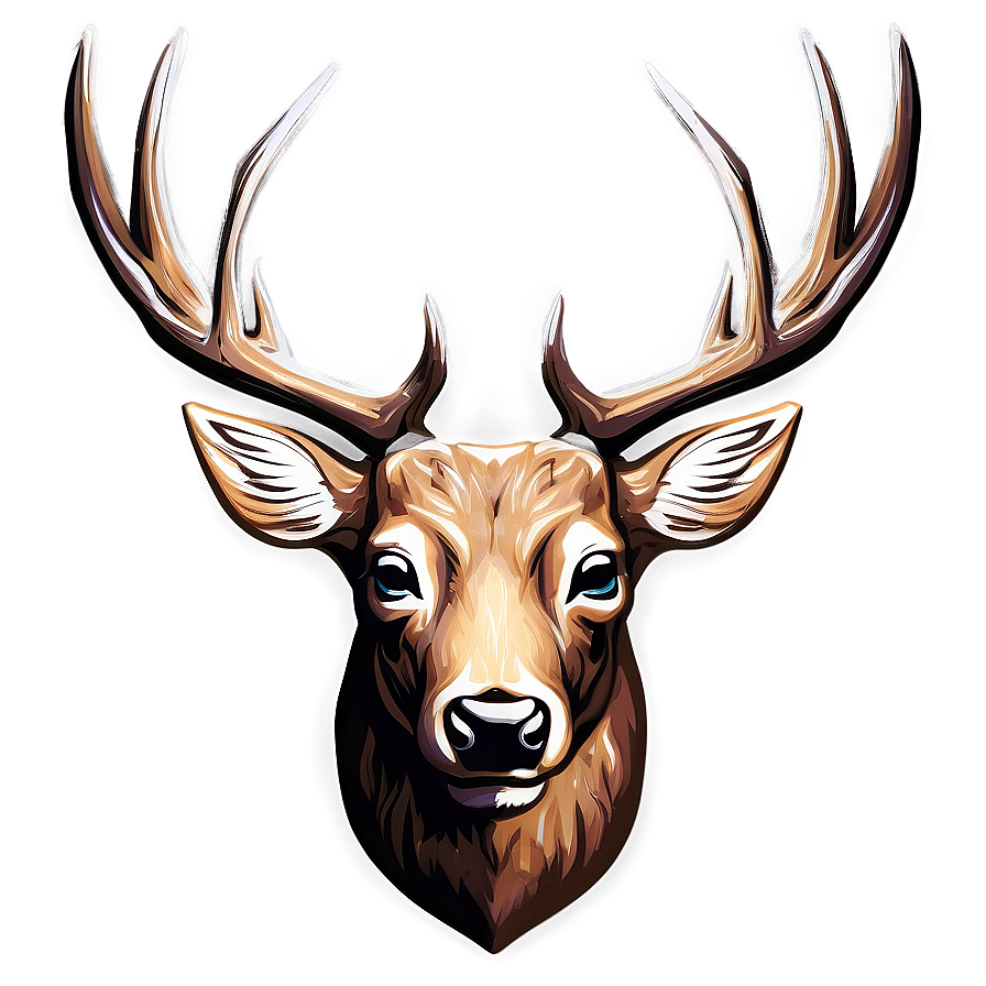 Stylized Deer Head Icon Png 06212024