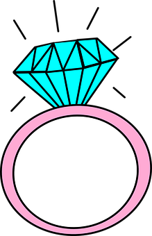 Stylized Diamond Ring Illustration