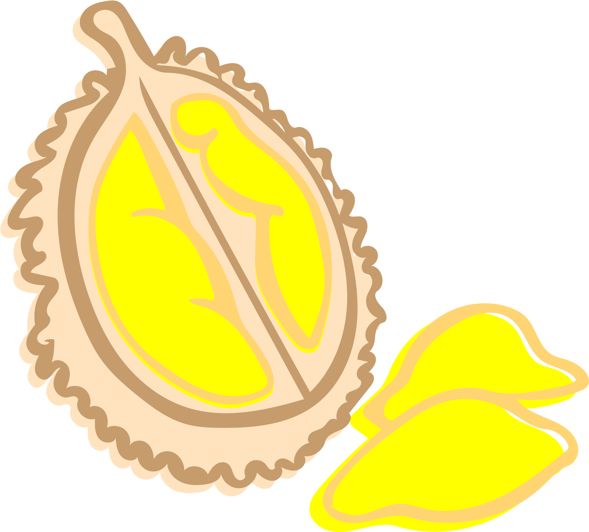 Stylized Durian Fruit Illustration