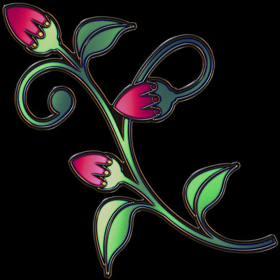 Stylized Floral Design Artwork