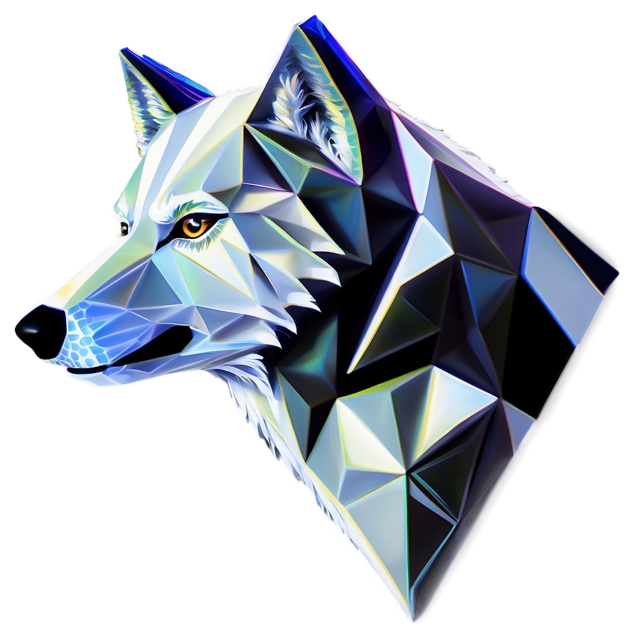 Stylized Geometric Wolf Png Qcd25