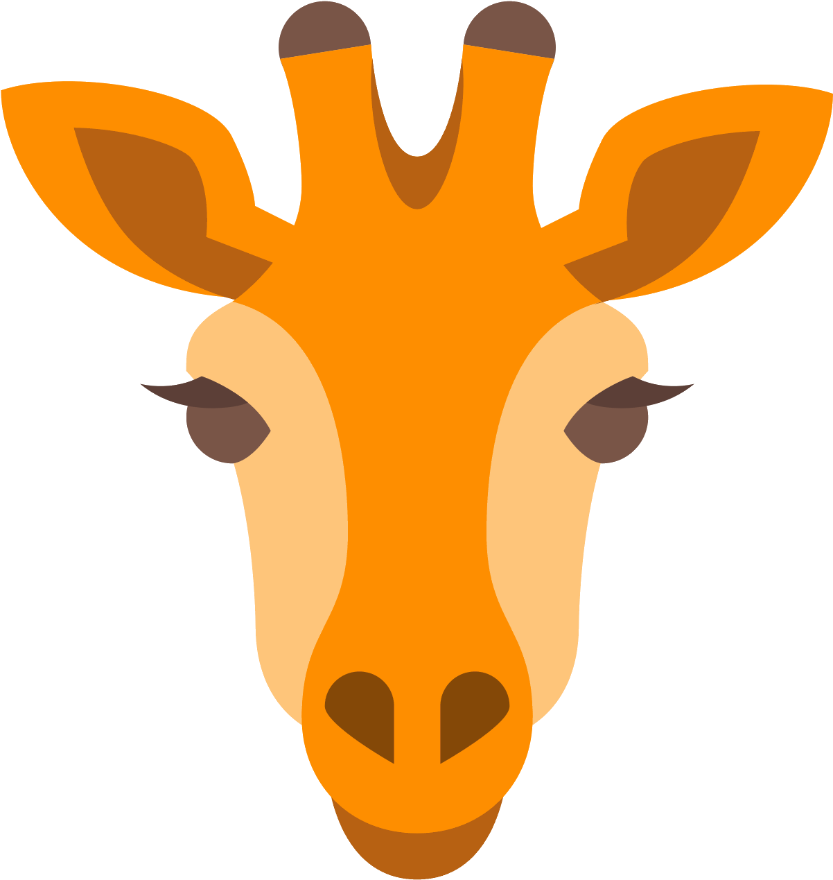 Stylized Giraffe Head Illustration