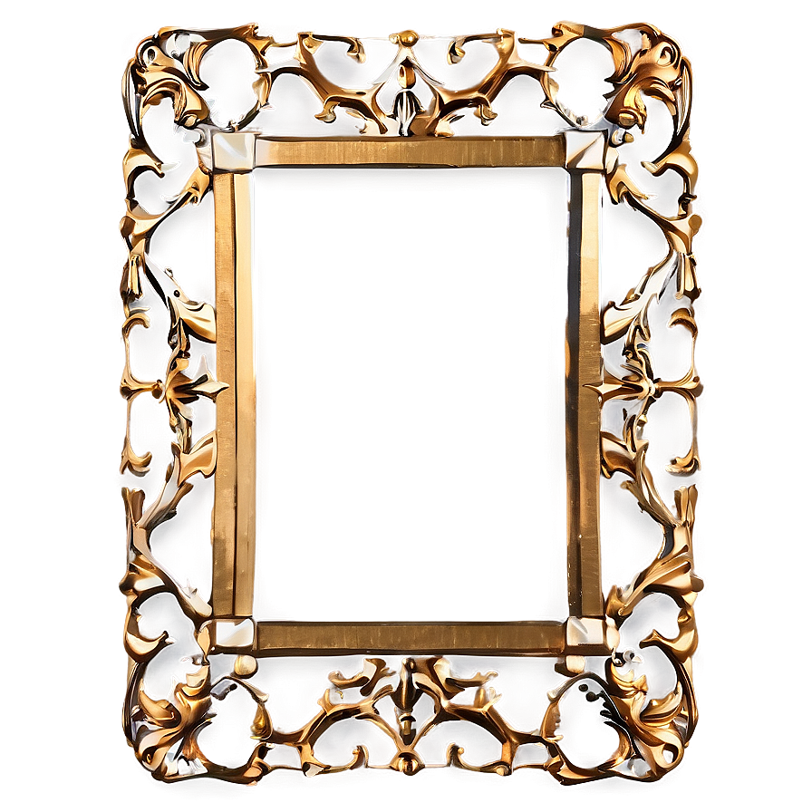 Stylized Gold Frame Png Esf16