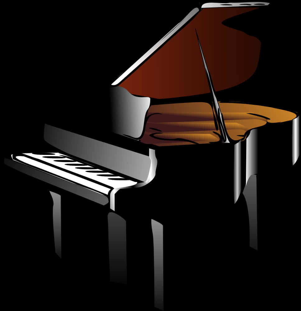 Stylized Grand Piano Illustration