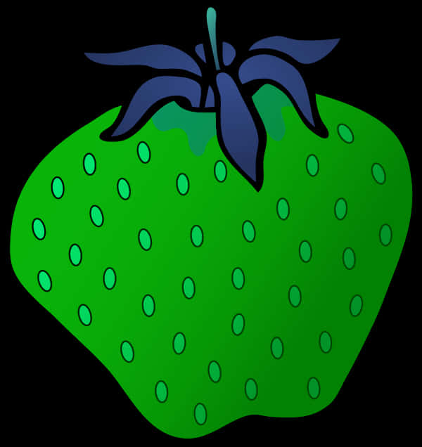 Stylized Green Strawberry Illustration