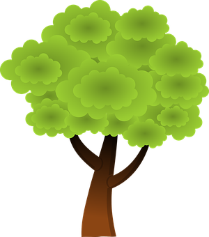 Stylized Green Tree Graphic