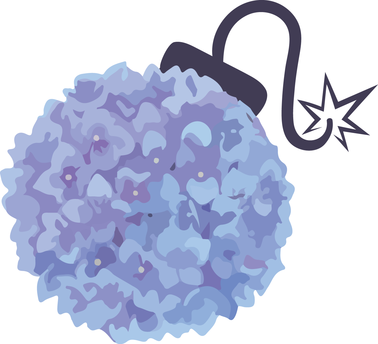 Stylized Hydrangea Bomb Graphic