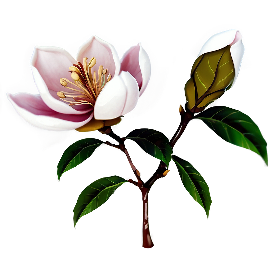 Stylized Magnolia Flower Png 06252024