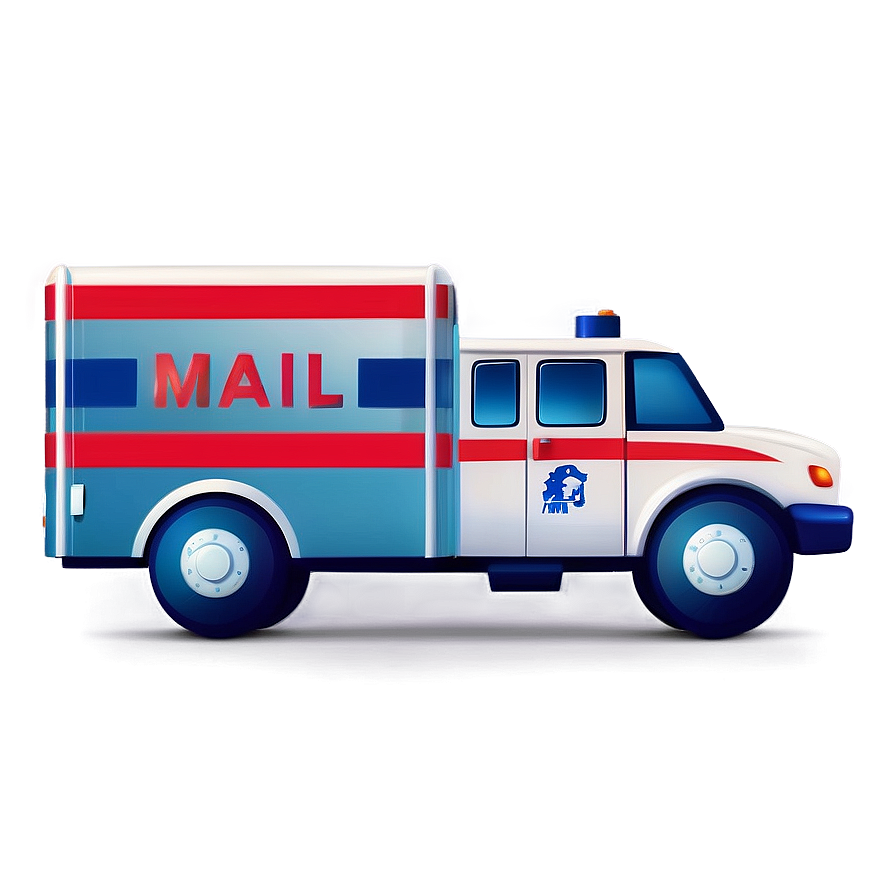 Stylized Mail Truck Icon Png 06282024