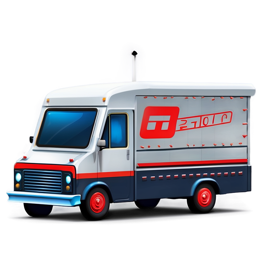 Stylized Mail Truck Icon Png Eoa