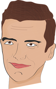 Stylized Male Face Vector Illustration