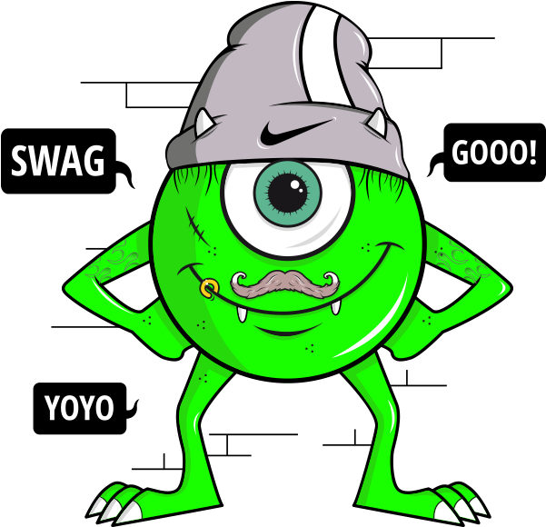 Stylized Mike Wazowski Swag Pose