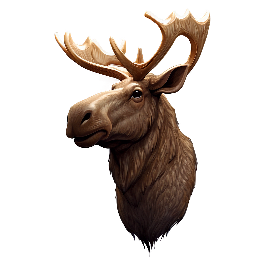 Stylized Moose Head Portrait Png Mar