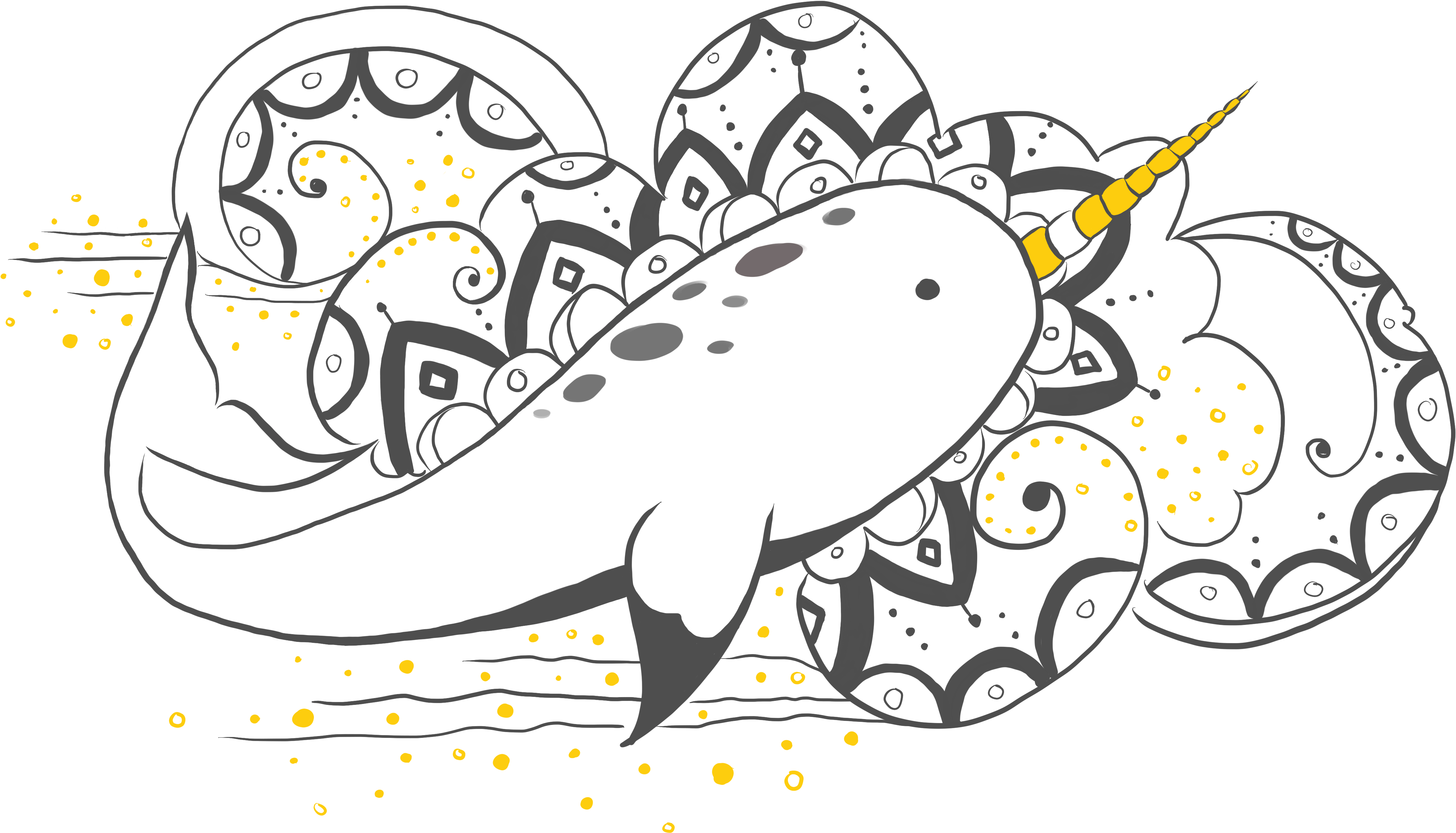 Stylized Narwhal Artwork