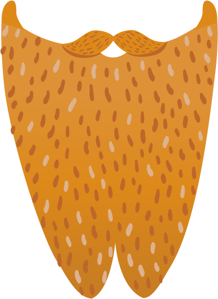 Stylized Orange Beardand Mustache Illustration