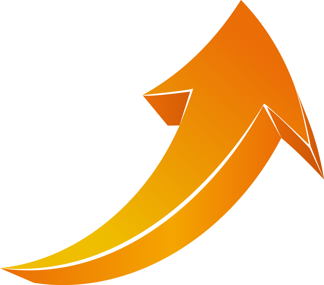 Stylized Orange Curved Arrow