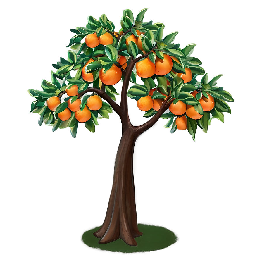 Stylized Orange Tree Png 06132024