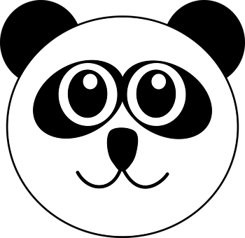 Stylized Panda Face Graphic