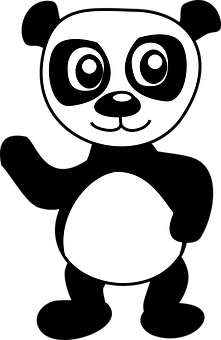 Stylized Panda Face Illusion