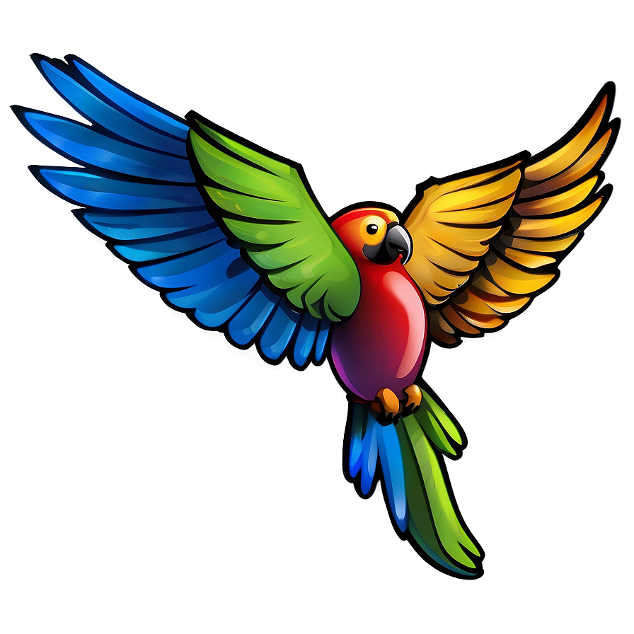 Stylized Parrot Design Png 05242024