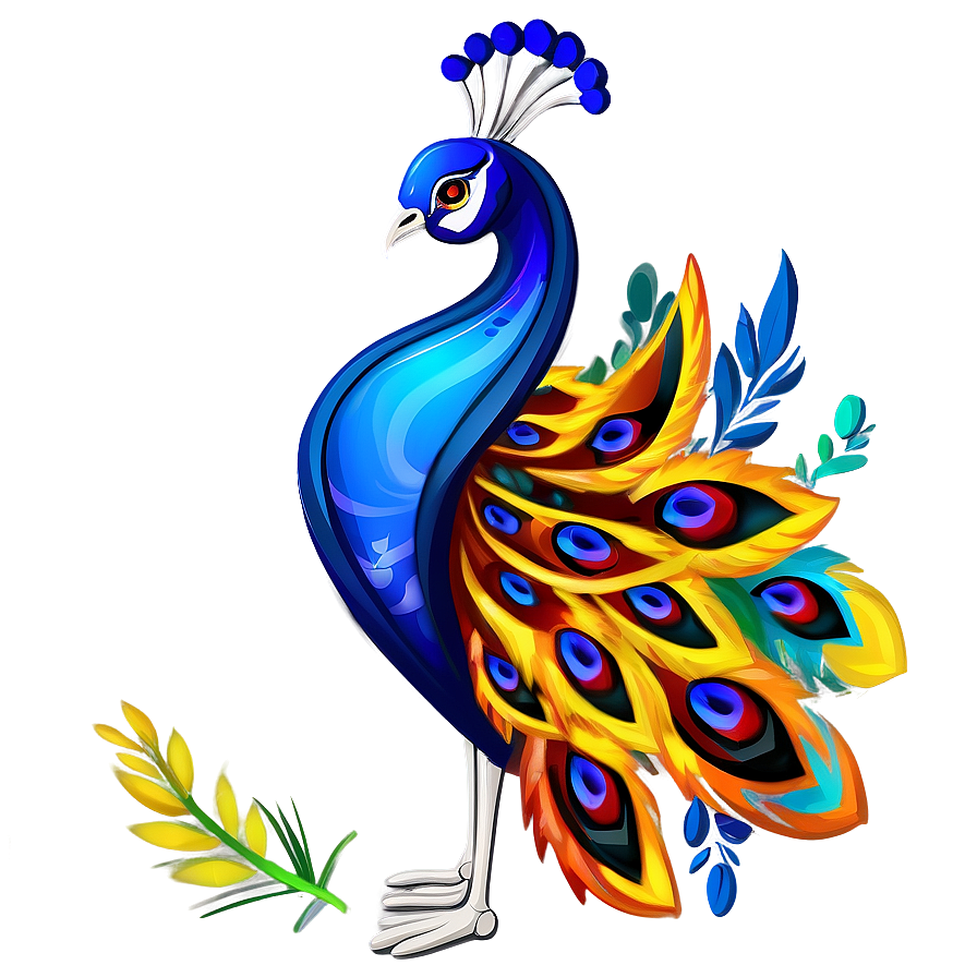 Stylized Peacock Drawing Png 46